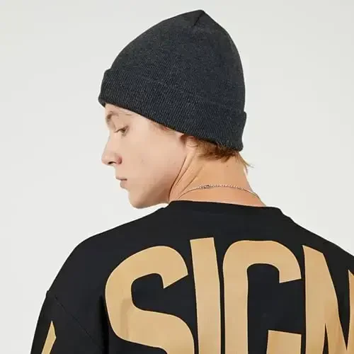 choshion 100% Cotton Beanie Hats for Women Men Winter Soft Warm Knit Cuffed Hats Fisherman Beanie Skull Cap Unisex - 4