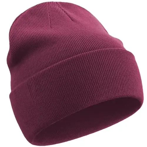 choshion 100% Cotton Beanie Hats for Women Men Winter Soft Warm Knit Cuffed Hats Fisherman Beanie Skull Cap Unisex - 1