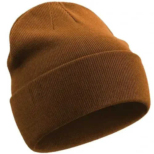 choshion 100% Cotton Beanie Hats for Women Men Winter Soft Warm Knit Cuffed Hats Fisherman Beanie Skull Cap Unisex - CHOSHION