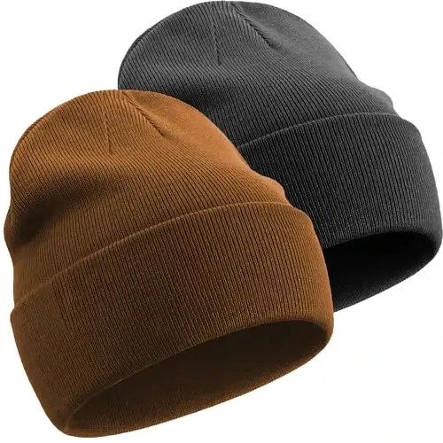 choshion 100% Cotton Beanie Hats for Women Men Winter Soft Warm Knit Cuffed Hats Fisherman Beanie Skull Cap Unisex - 1