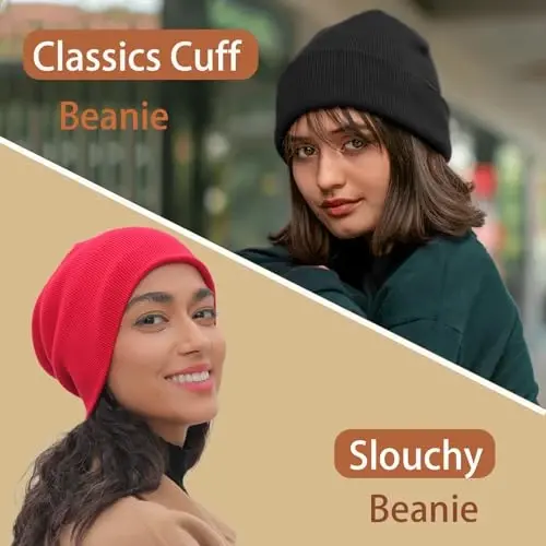 choshion 100% Cotton Beanie Hats for Women Men Winter Soft Warm Knit Cuffed Hats Fisherman Beanie Skull Cap Unisex - 3
