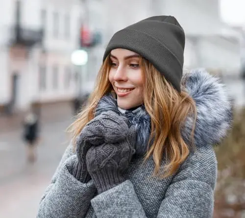choshion 100% Cotton Beanie Hats for Women Men Winter Soft Warm Knit Cuffed Hats Fisherman Beanie Skull Cap Unisex - 4