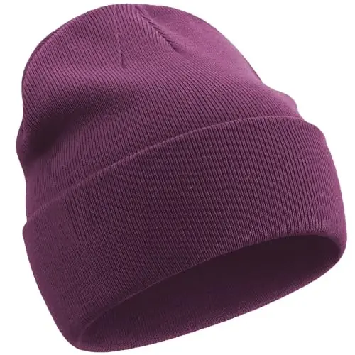 choshion 100% Cotton Beanie Hats for Women Men Winter Soft Warm Knit Cuffed Hats Fisherman Beanie Skull Cap Unisex - 1