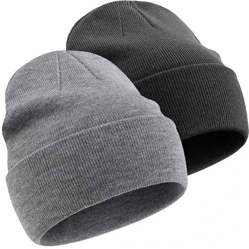 choshion 100% Cotton Beanie Hats for Women Men Winter Soft Warm Knit Cuffed Hats Fisherman Beanie Skull Cap Unisex 