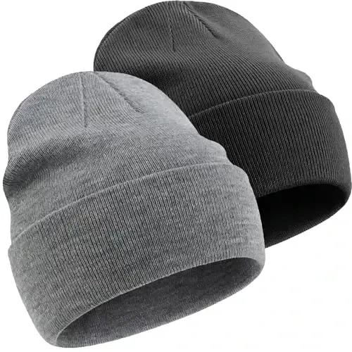 choshion 100% Cotton Beanie Hats for Women Men Winter Soft Warm Knit Cuffed Hats Fisherman Beanie Skull Cap Unisex - CHOSHION