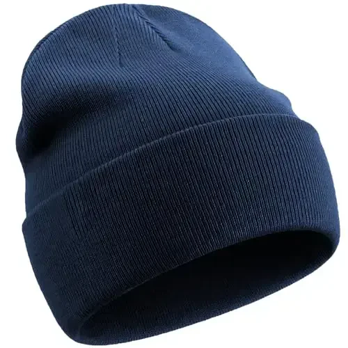choshion 100% Cotton Beanie Hats for Women Men Winter Soft Warm Knit Cuffed Hats Fisherman Beanie Skull Cap Unisex 