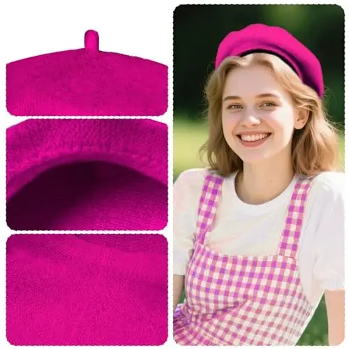 choyaxo French Beret Hats Solid Classic Beret Hats for Women Girls - 3