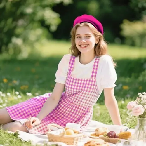 choyaxo French Beret Hats Solid Classic Beret Hats for Women Girls - 4