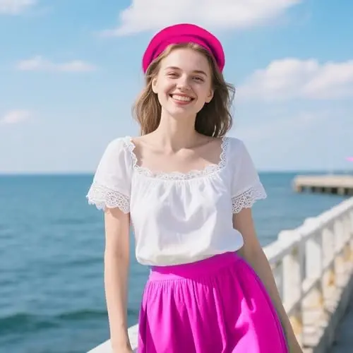 choyaxo French Beret Hats Solid Classic Beret Hats for Women Girls - 5