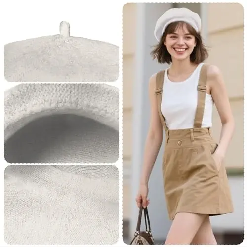 choyaxo French Beret Hats Solid Classic Beret Hats for Women Girls - 3