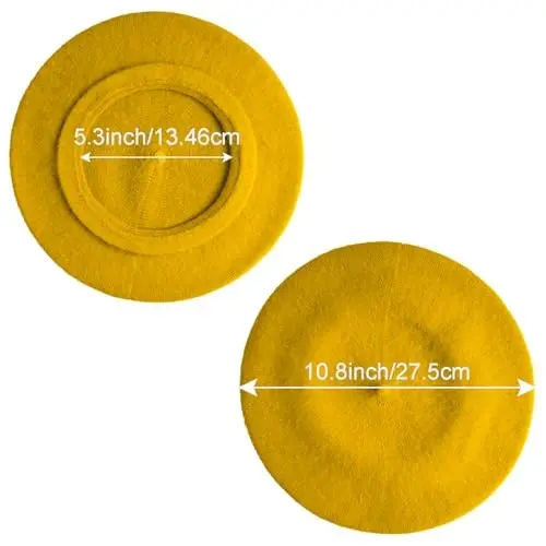 choyaxo French Beret Hats Solid Classic Beret Hats for Women Girls - 2