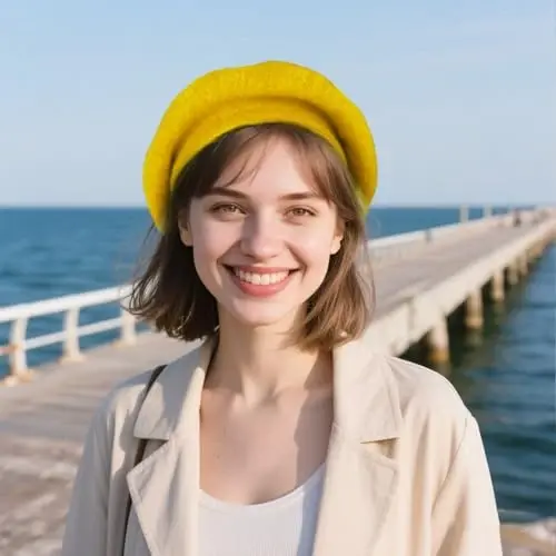 choyaxo French Beret Hats Solid Classic Beret Hats for Women Girls - 4