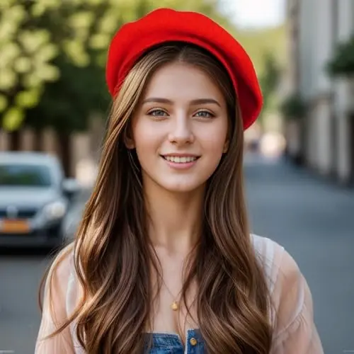 choyaxo French Beret Hats Solid Classic Beret Hats for Women Girls - 4