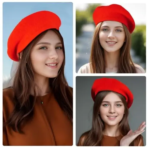 choyaxo French Beret Hats Solid Classic Beret Hats for Women Girls - 2