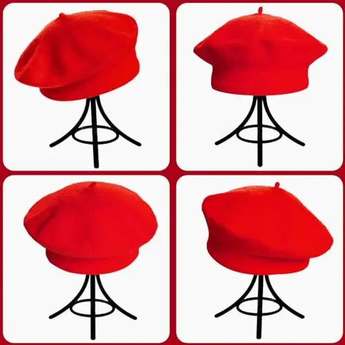 choyaxo French Beret Hats Solid Classic Beret Hats for Women Girls - 6