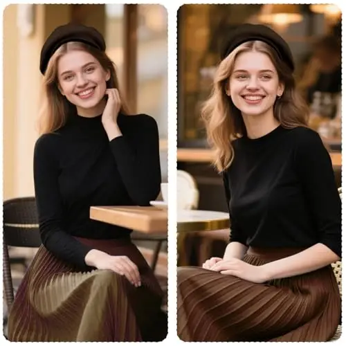 choyaxo French Beret Hats Solid Classic Beret Hats for Women Girls - 6