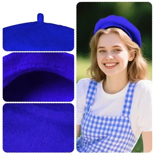 choyaxo French Beret Hats Solid Classic Beret Hats for Women Girls - 3