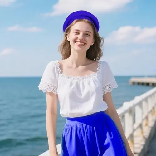 choyaxo French Beret Hats Solid Classic Beret Hats for Women Girls - 4