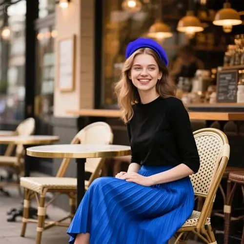 choyaxo French Beret Hats Solid Classic Beret Hats for Women Girls - 6