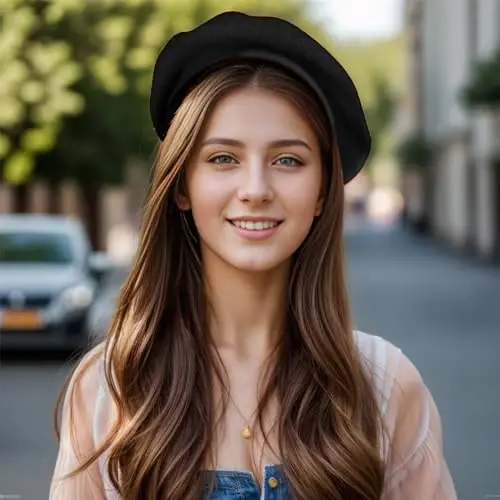 choyaxo French Beret Hats Solid Classic Beret Hats for Women Girls - 5