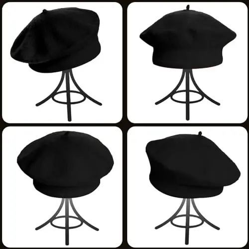 choyaxo French Beret Hats Solid Classic Beret Hats for Women Girls - 7