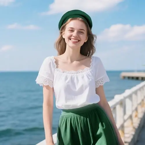 choyaxo French Beret Hats Solid Classic Beret Hats for Women Girls - 5