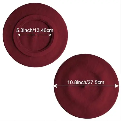 choyaxo French Beret Hats Solid Classic Beret Hats for Women Girls - 2