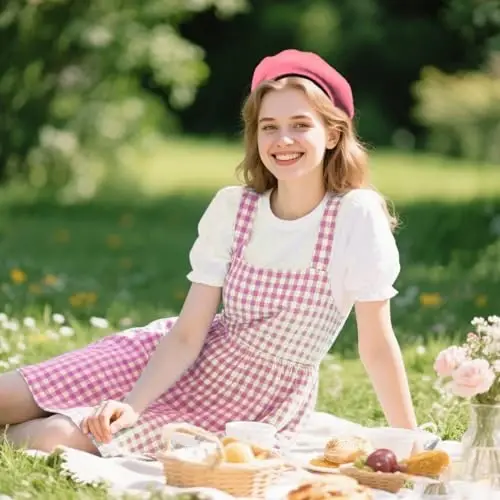 choyaxo French Beret Hats Solid Classic Beret Hats for Women Girls - 4