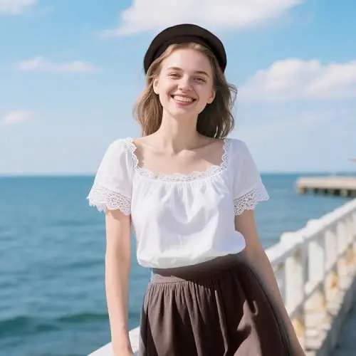 choyaxo French Beret Hats Solid Classic Beret Hats for Women Girls - 5