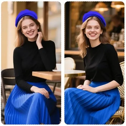 choyaxo French Beret Hats Solid Classic Beret Hats for Women Girls - 7