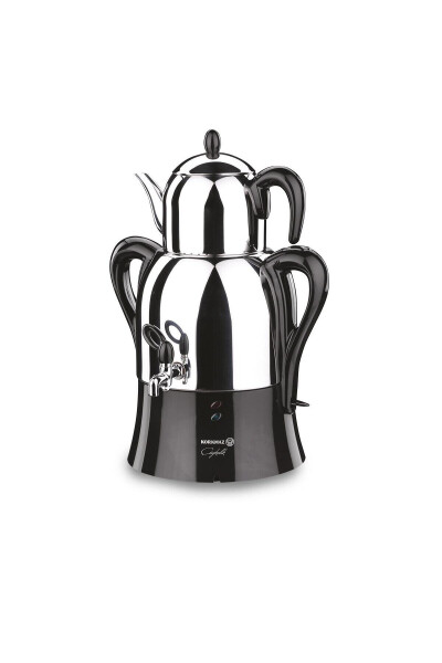 Choykolik Samovar Zanglamaydigan Po'lat Inox/Qora Samovar SEMAVER - KORKMAZ