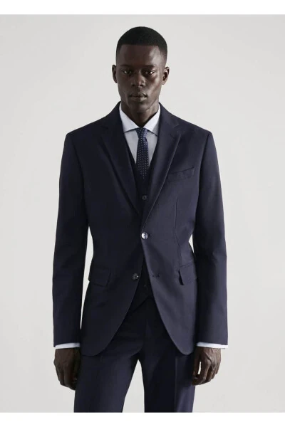 Cho'ziluvchan matodan tor konus Blazer ko'ylagi - MANGO MAN