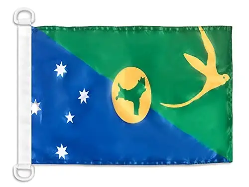 Christmas Island NAUTICAL Flag 18'' x 12'' - Christmas Islander flags 30 x 45 cm. - Banner 12x18 in for boat - AZ FLAG 