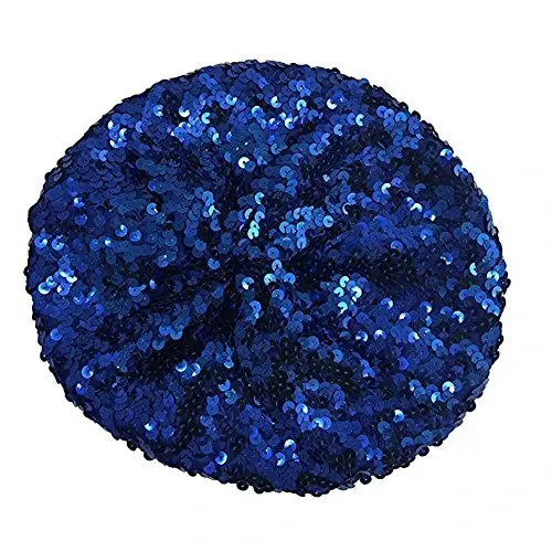 CHUANGLI Sparkly Sequins Beret Hat Glitter Mermaid Cap for Dancing Party Fancy Dress - 4