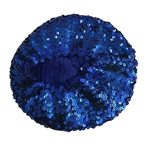 CHUANGLI Sparkly Sequins Beret Hat Glitter Mermaid Cap for Dancing Party Fancy Dress - 5