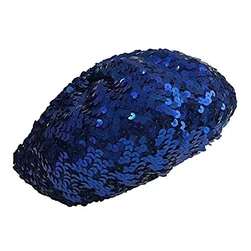 CHUANGLI Sparkly Sequins Beret Hat Glitter Mermaid Cap for Dancing Party Fancy Dress - 6