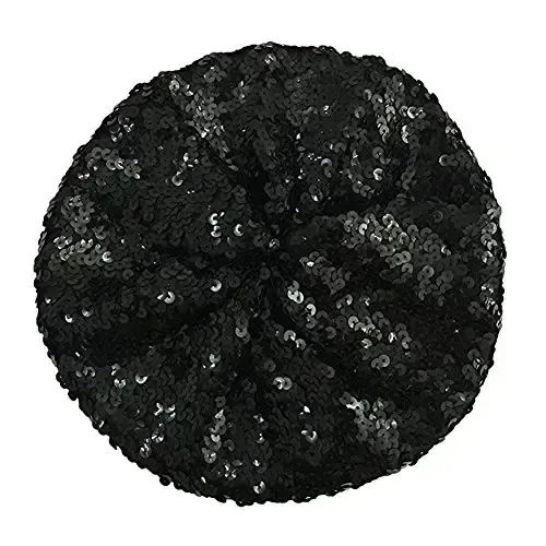 CHUANGLI Sparkly Sequins Beret Hat Glitter Mermaid Cap for Dancing Party Fancy Dress - 3