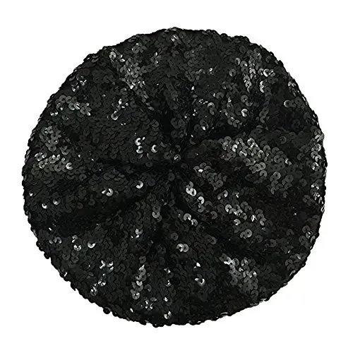 CHUANGLI Sparkly Sequins Beret Hat Glitter Mermaid Cap for Dancing Party Fancy Dress - 3