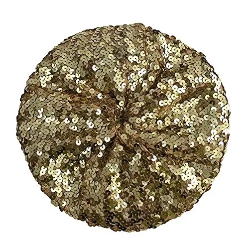 CHUANGLI Sparkly Sequins Beret Hat Glitter Mermaid Cap for Dancing Party Fancy Dress - 1