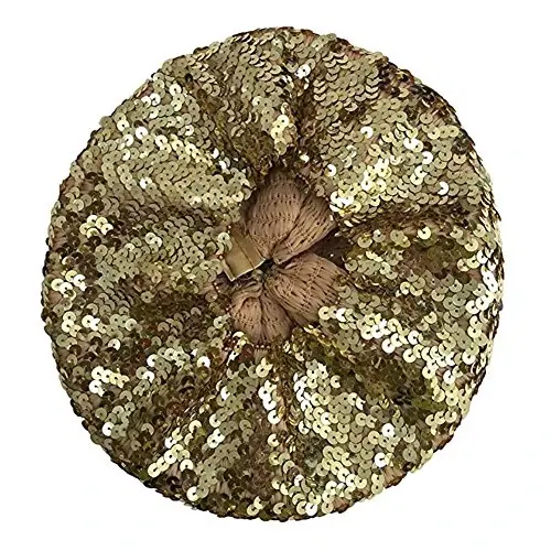 CHUANGLI Sparkly Sequins Beret Hat Glitter Mermaid Cap for Dancing Party Fancy Dress - 2