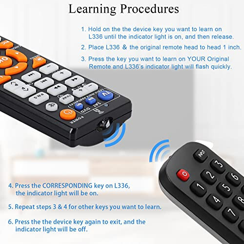 CHUNGHOP Universal IR Learning Remote Control for Smart TV VCR CBL DVD SAT STR-TV CD VCD HI-FI, barcha brendlar uchun IR masofaviy boshqaruv 3 ta 1 da dasturlash mumkin bo'lgan boshqaruvchi L336 - 5