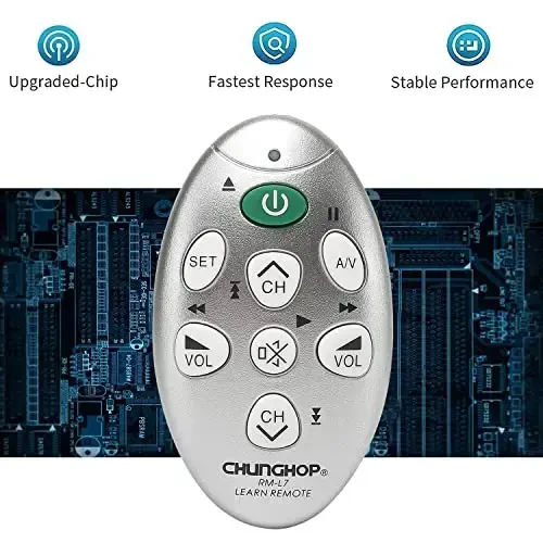 CHUNGHOP Universal IR Mini Learning Remote Control RM-L7 with 7 Keys for Projector TV VCR CBL DVD VCD CD SAT Smart Controller - 3