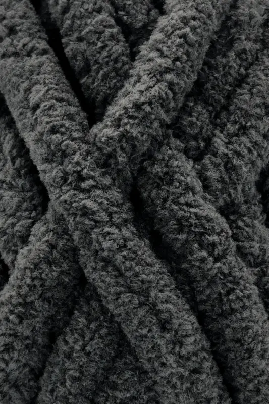 Chunky Finger Knitting Yarn Hand Knitting Yarn 200 gr Shawl Yarn Scarf Yarn Baby Blanket Yarn Hat Yarn Dark Gray-Dark Gray - 2