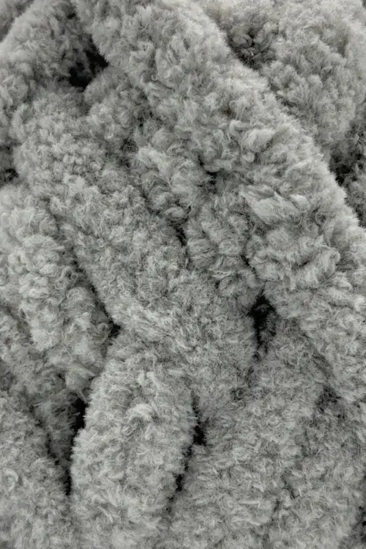 Chunky Hand Knitting Yarn 200 gr Slipper Blanket Yarn Finger Knitting Yarn Scarf Beanie Hat Finger Yarn Light Gray-Light Gray - 2
