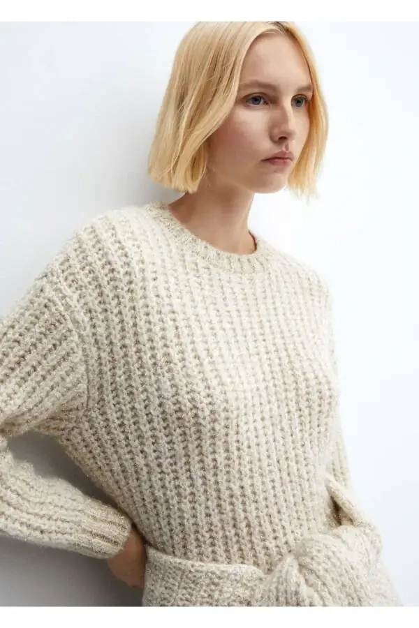 Chunky Knit Lurex Sweater - 5
