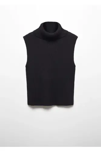 Chunky knit vest-Black - 3