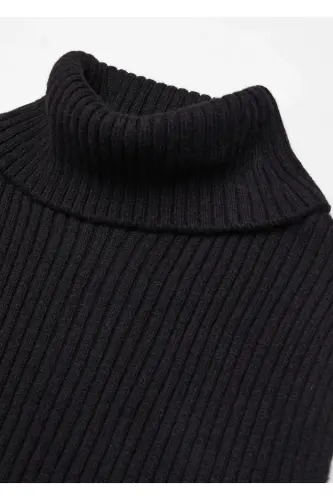Chunky knit vest-Black - 5