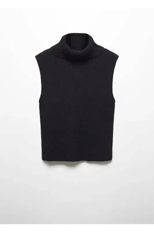 Chunky knit vest-Black - 3