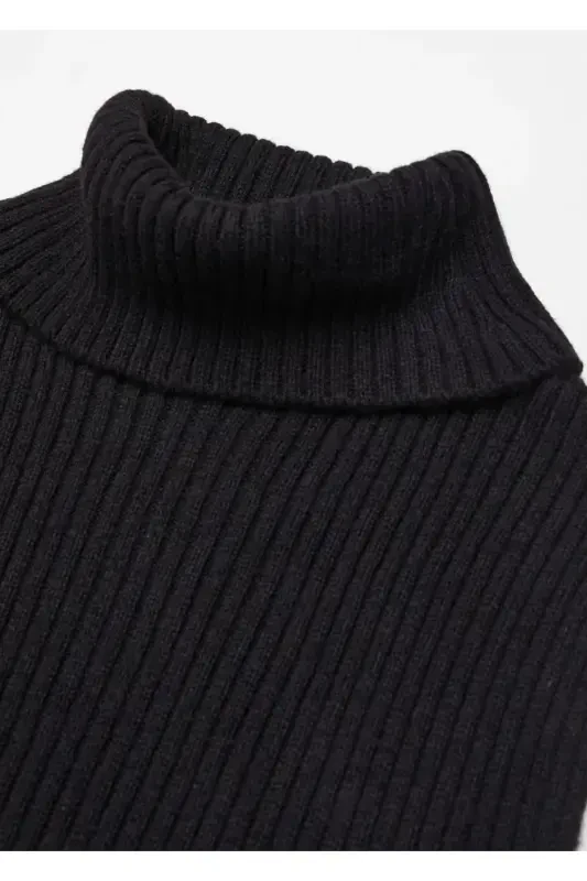 Chunky knit vest-Black - 5