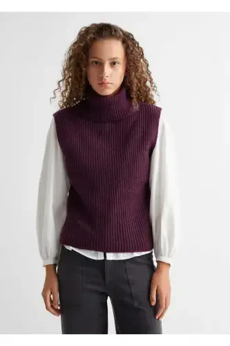 Chunky Knit Vest-Heather - 1
